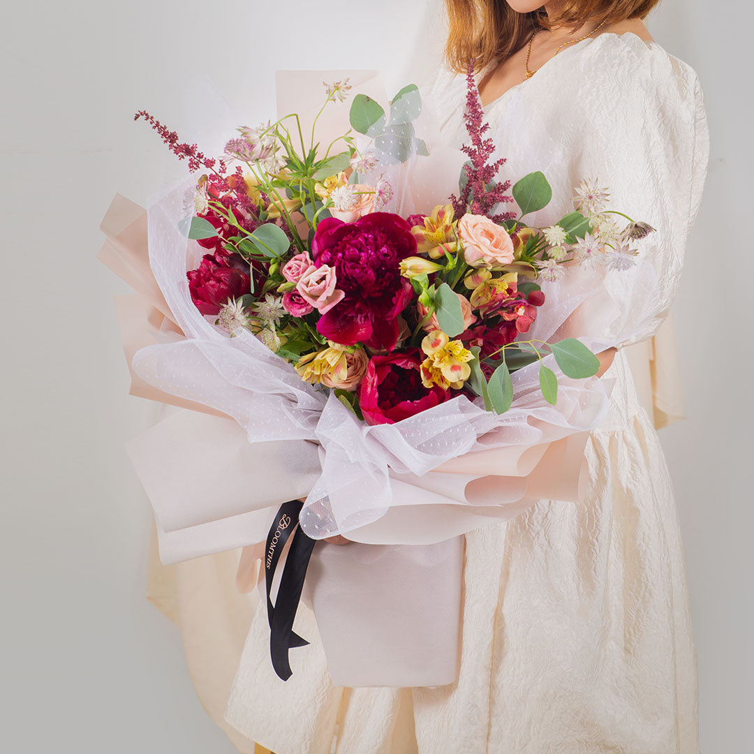 Philippina Red Peony Bouquet
