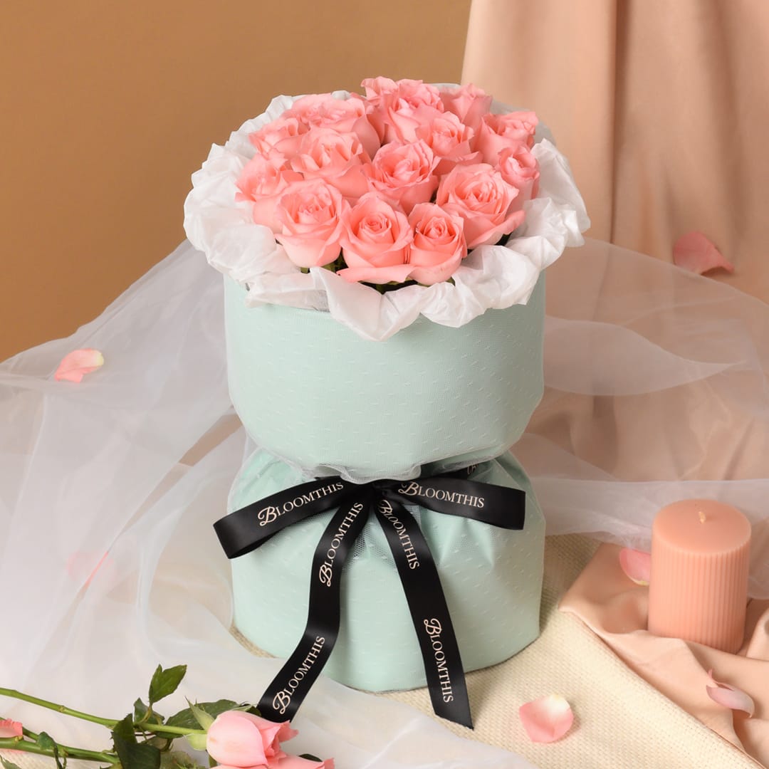 Rachel Pink Rose Hand Bouquet (VD)