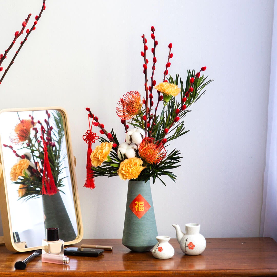Prosperity Chinese New Year Flowers in Vase
