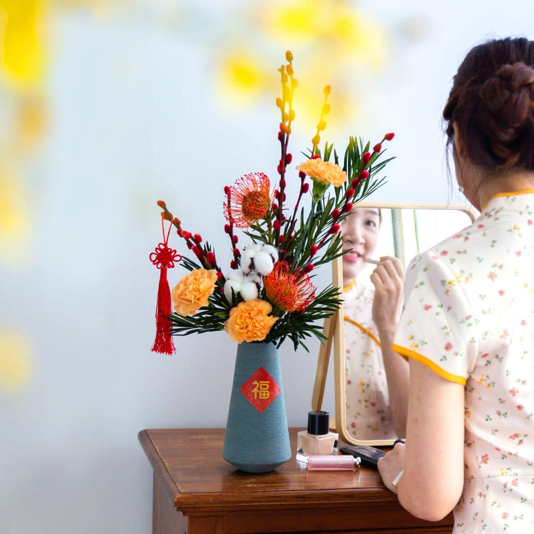 Prosperity Chinese New Year Flowers in Vase