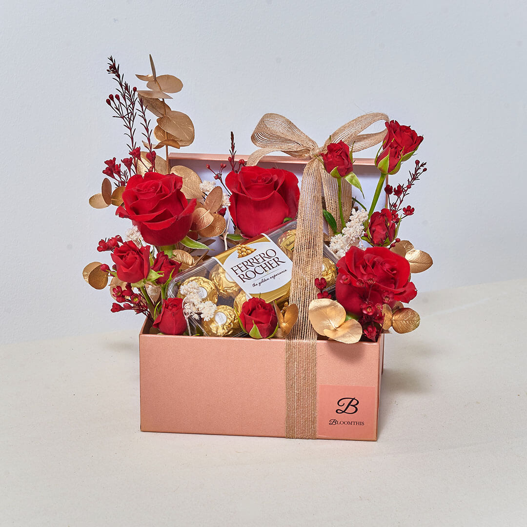 Valentino Flower & Ferrero Chocolate Gift Set