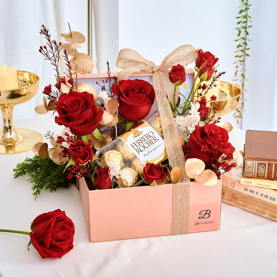 Valentino Flower & Ferrero Chocolate Gift Set