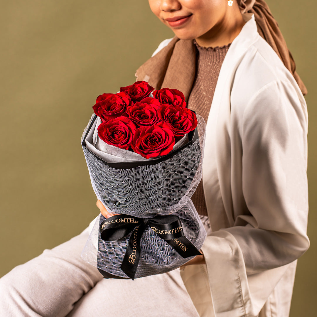 Mini Rachel Red Rose Bouquet + Desire Chain Bag