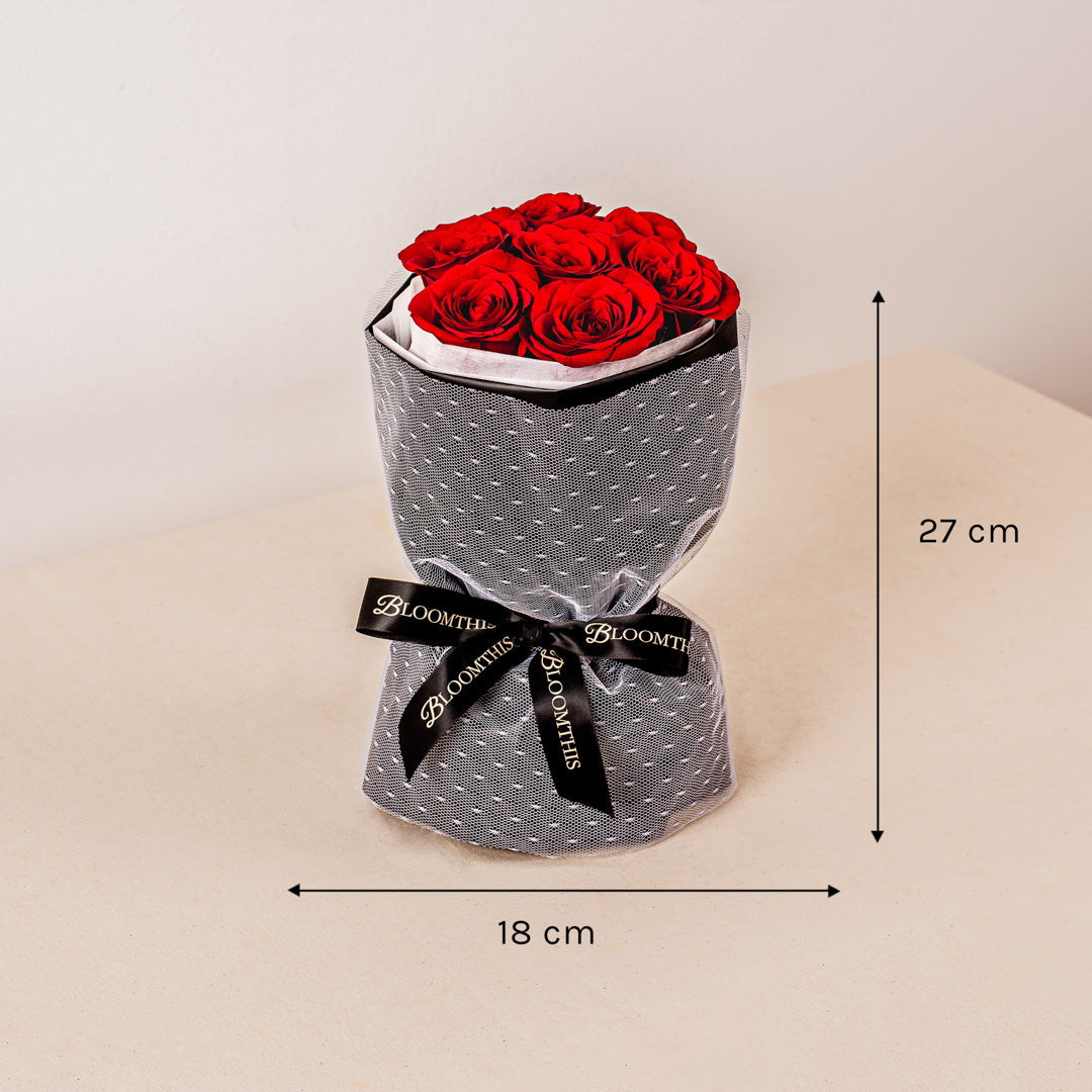 Mini Rachel Red Rose Bouquet + Desire Chain Bag