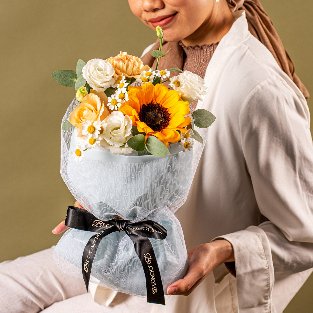Mini Summer Sunflower Bouquet + Desire Chain Bag