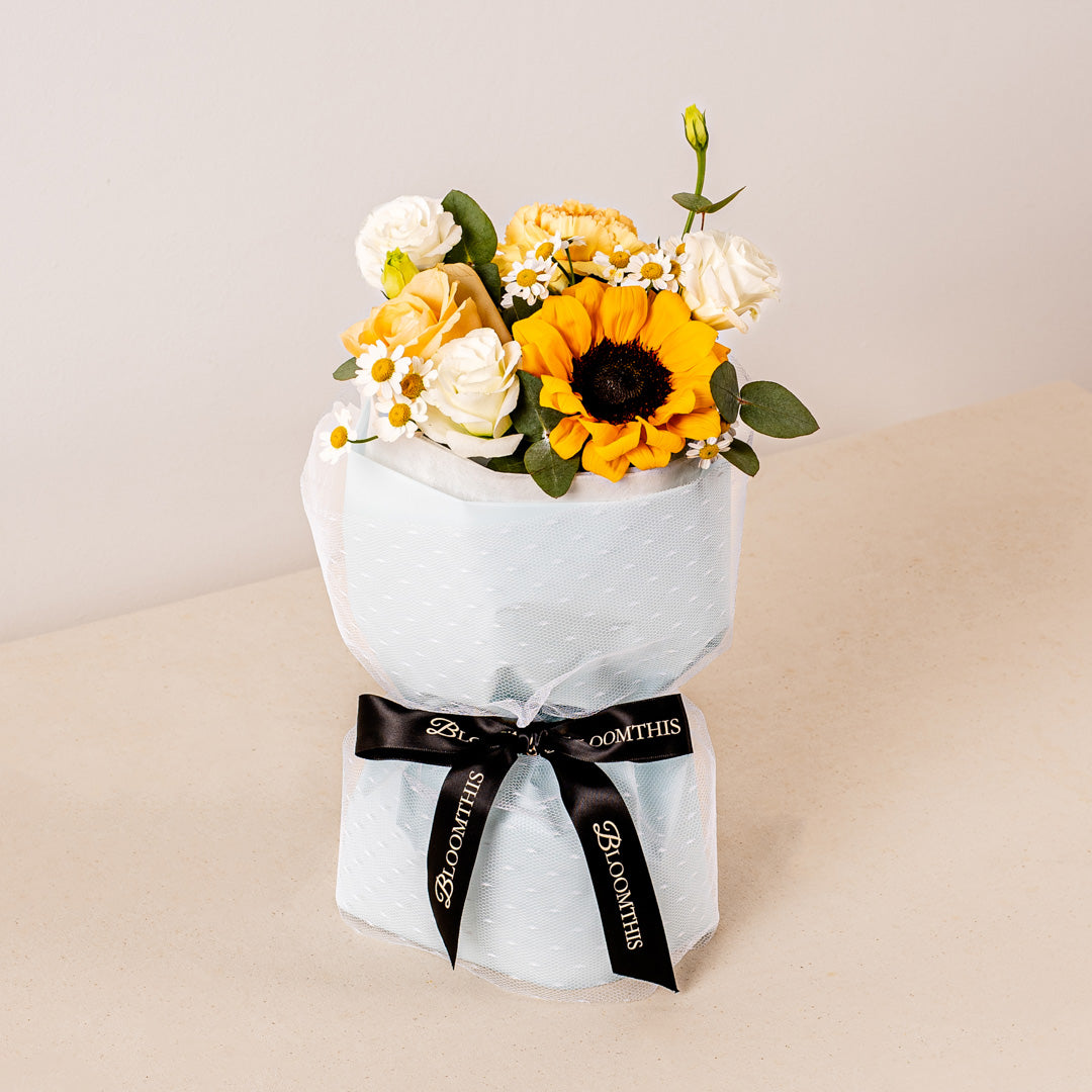 Mini Summer Sunflower Bouquet + Desire Chain Bag