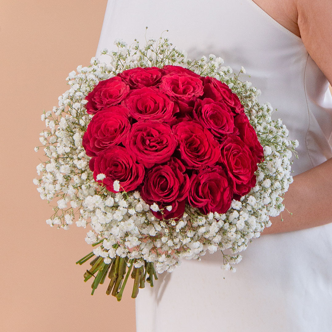 Aphrodite Red Rose Wedding Bouquet, Free Delivery