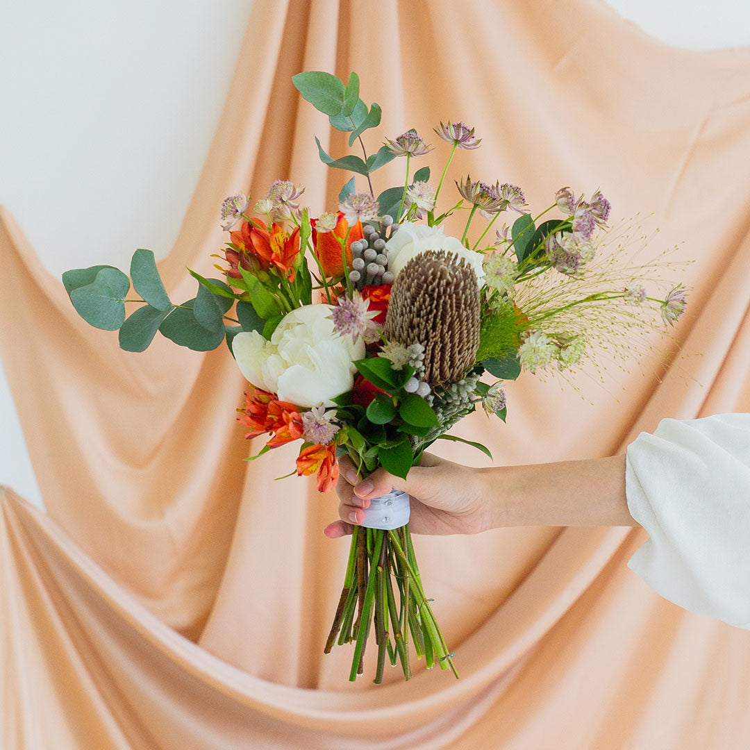 Camryn White Peony Hand-Tied Bouquet