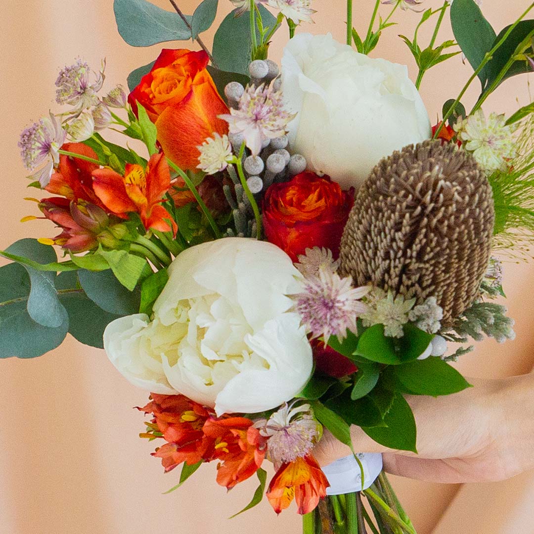 Camryn White Peony Hand-Tied Bouquet