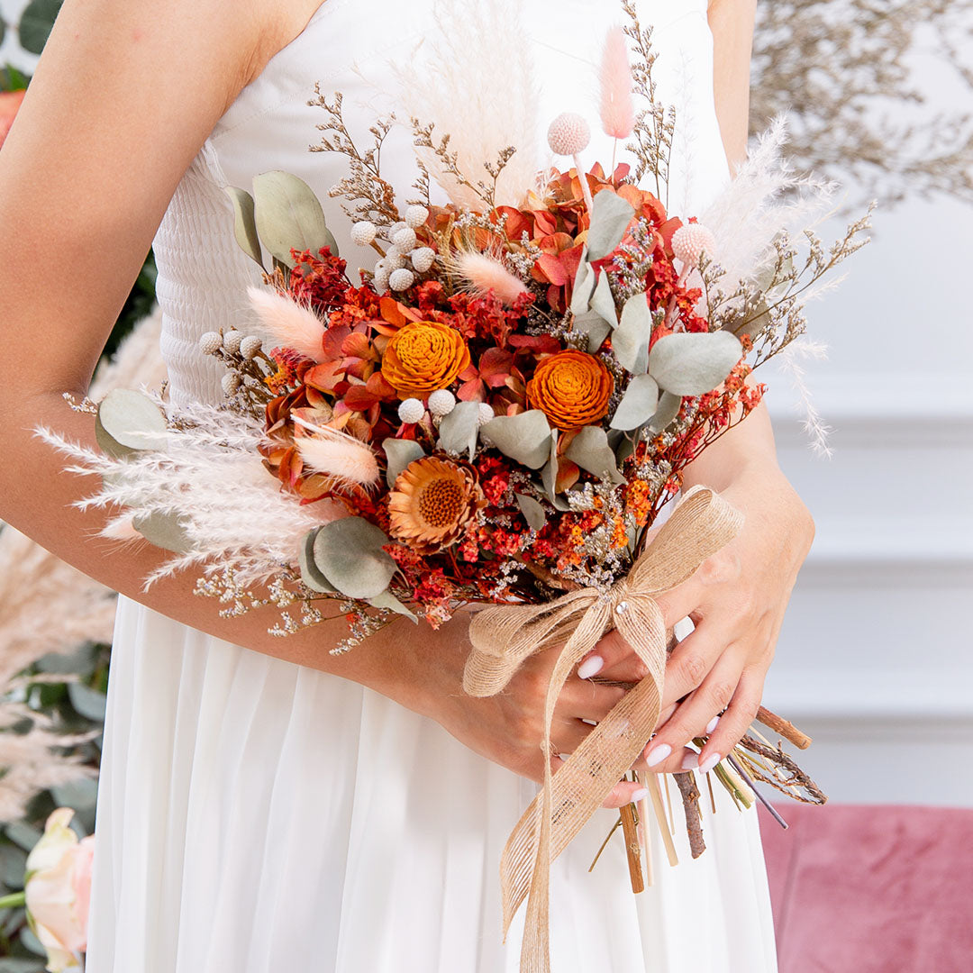 Janelle Dried Hydrangea Wedding Bouquet