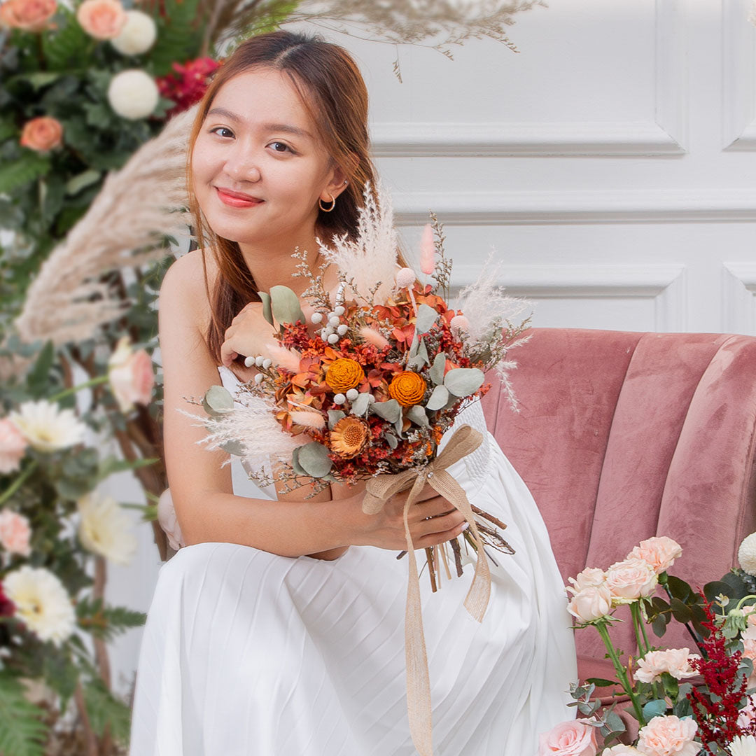 Janelle Dried Hydrangea Wedding Bouquet