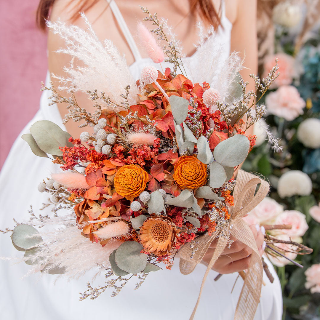 Janelle Dried Hydrangea Wedding Bouquet