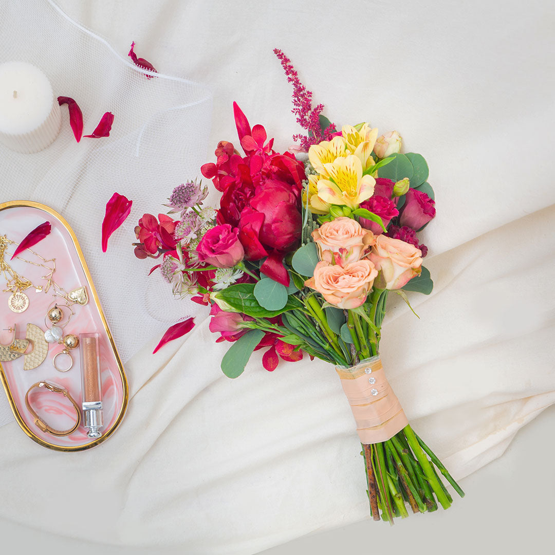 Philippina Red Peony Hand-Tied Bouquet