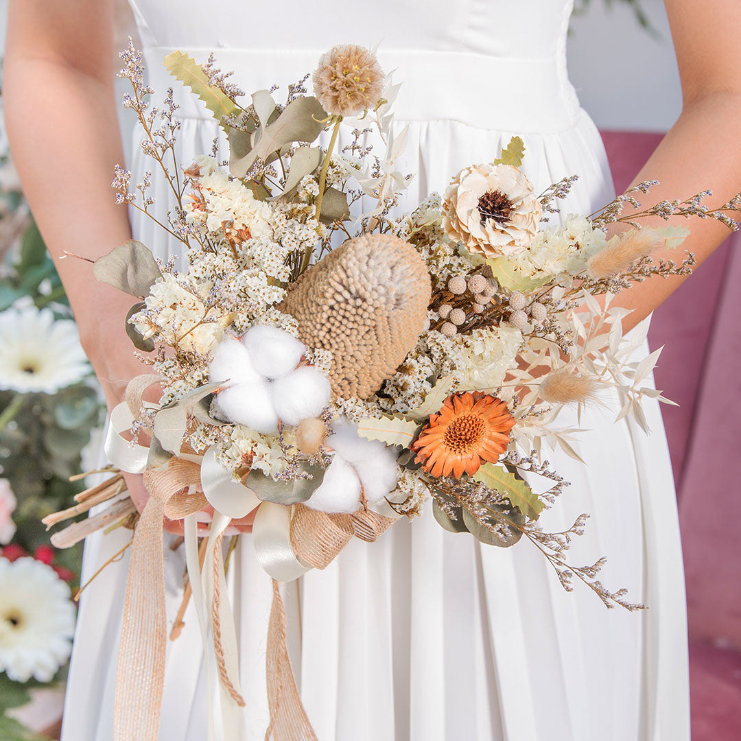 Rowan Dried Banksia Bridal Bouquet