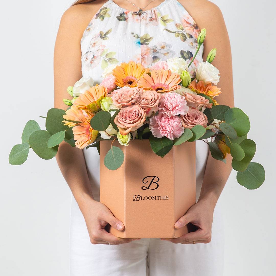 Blake Peach Gerbera Flower Box (VD)