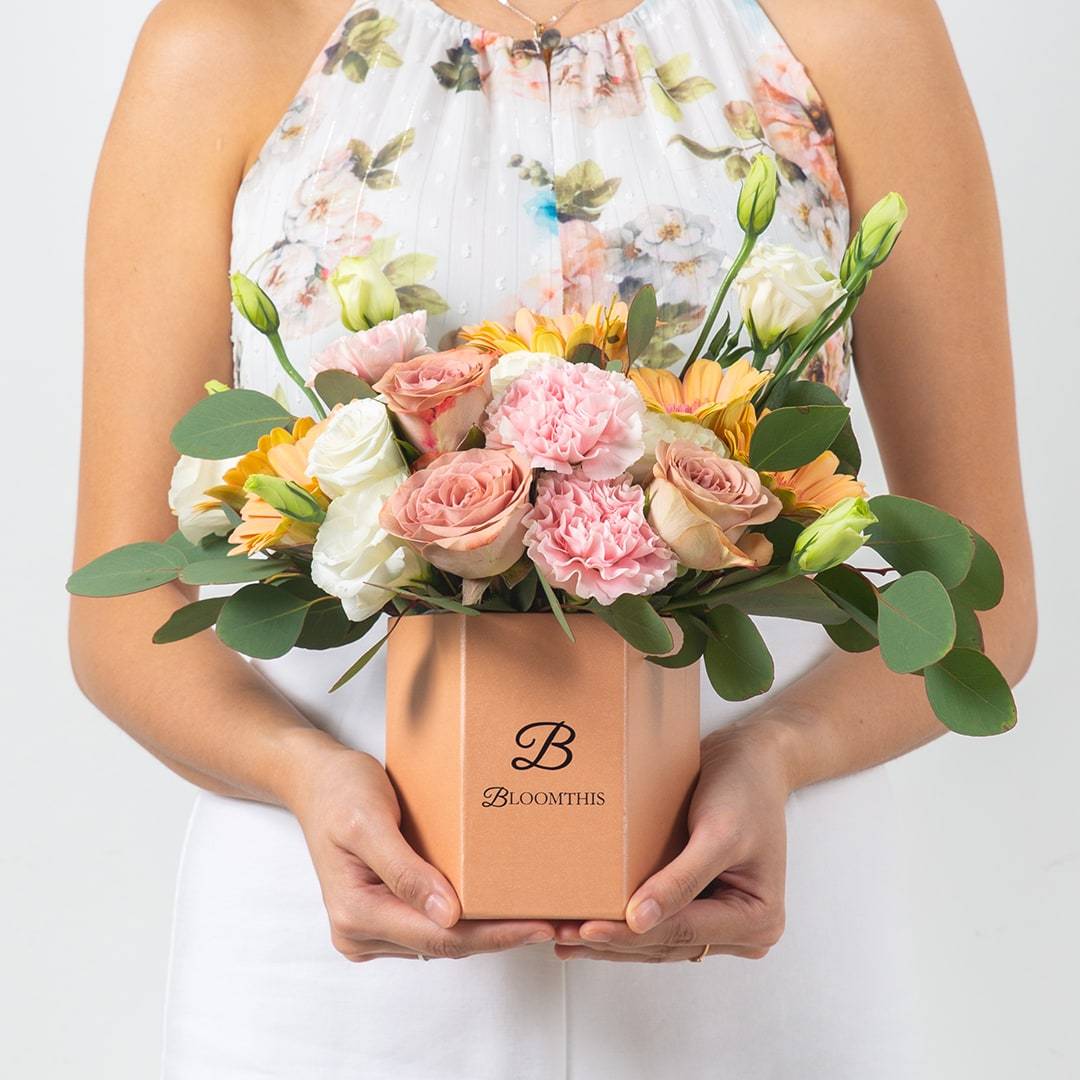 Blake Peach Gerbera Flower Box (VD)