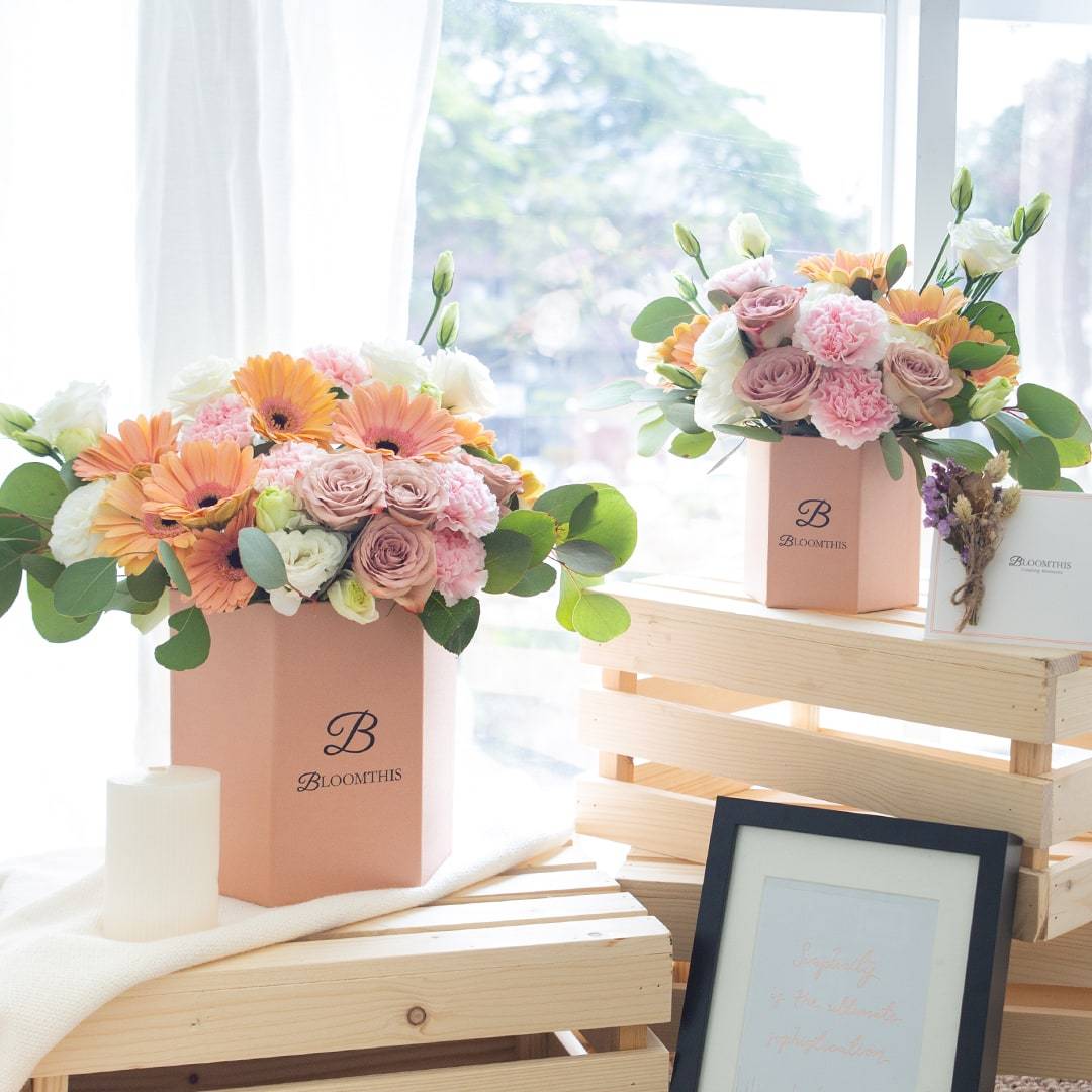 Blake Peach Gerbera Flower Box (VD)