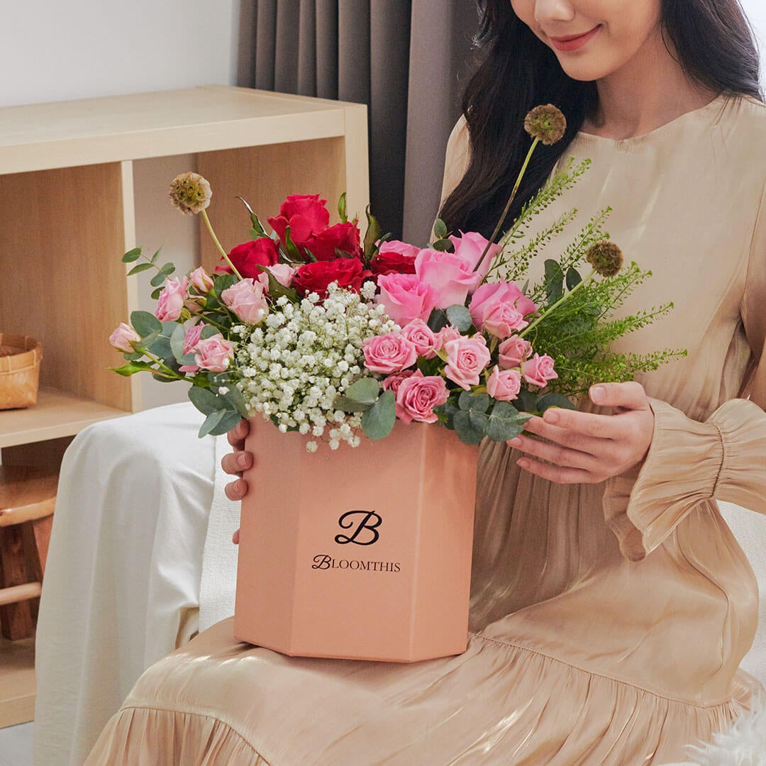 Catalina Pink Rose Flower Box (VD)