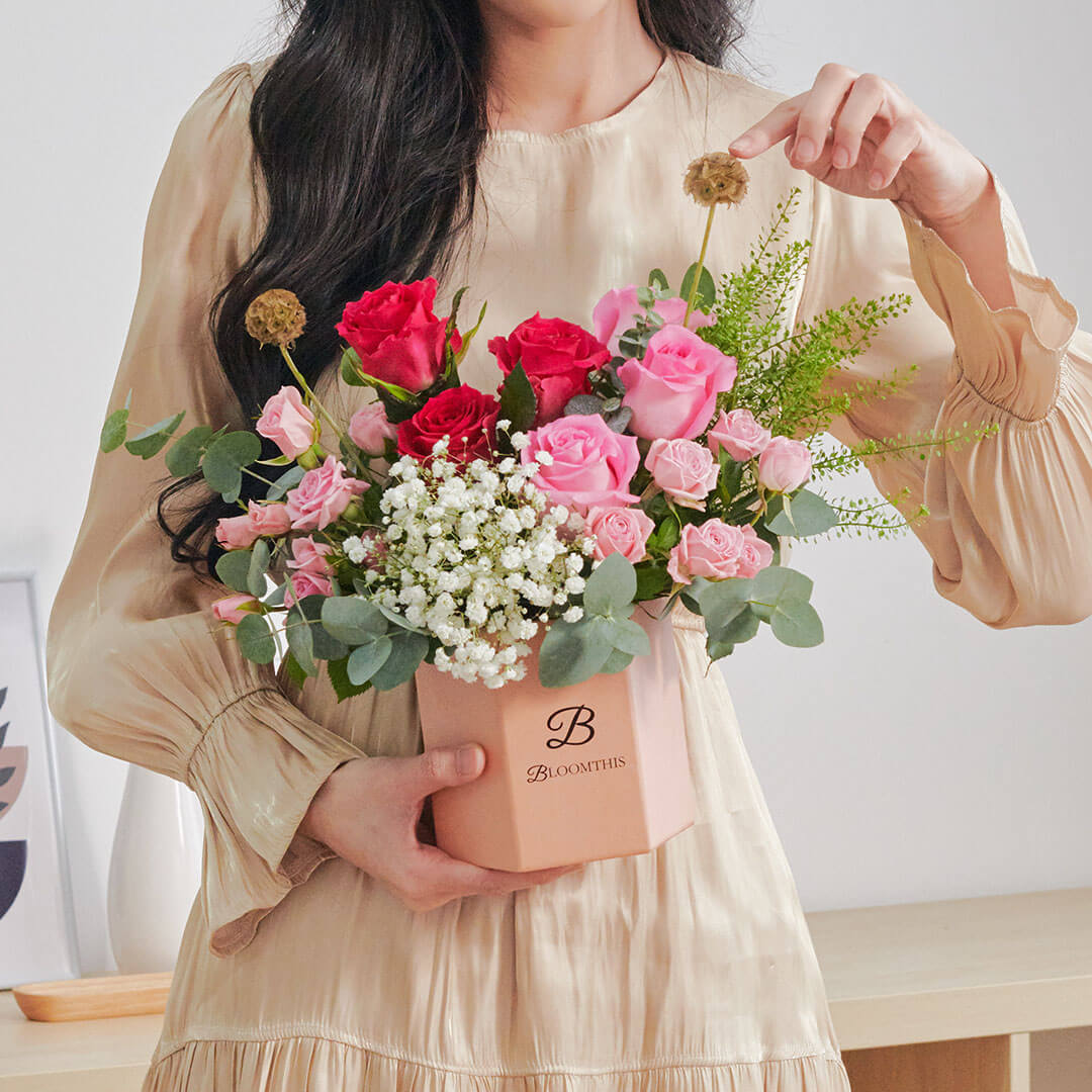 Catalina Pink Rose Flower Box (VD)