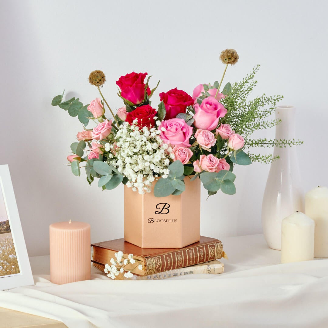 Catalina Pink Rose Flower Box (VD)