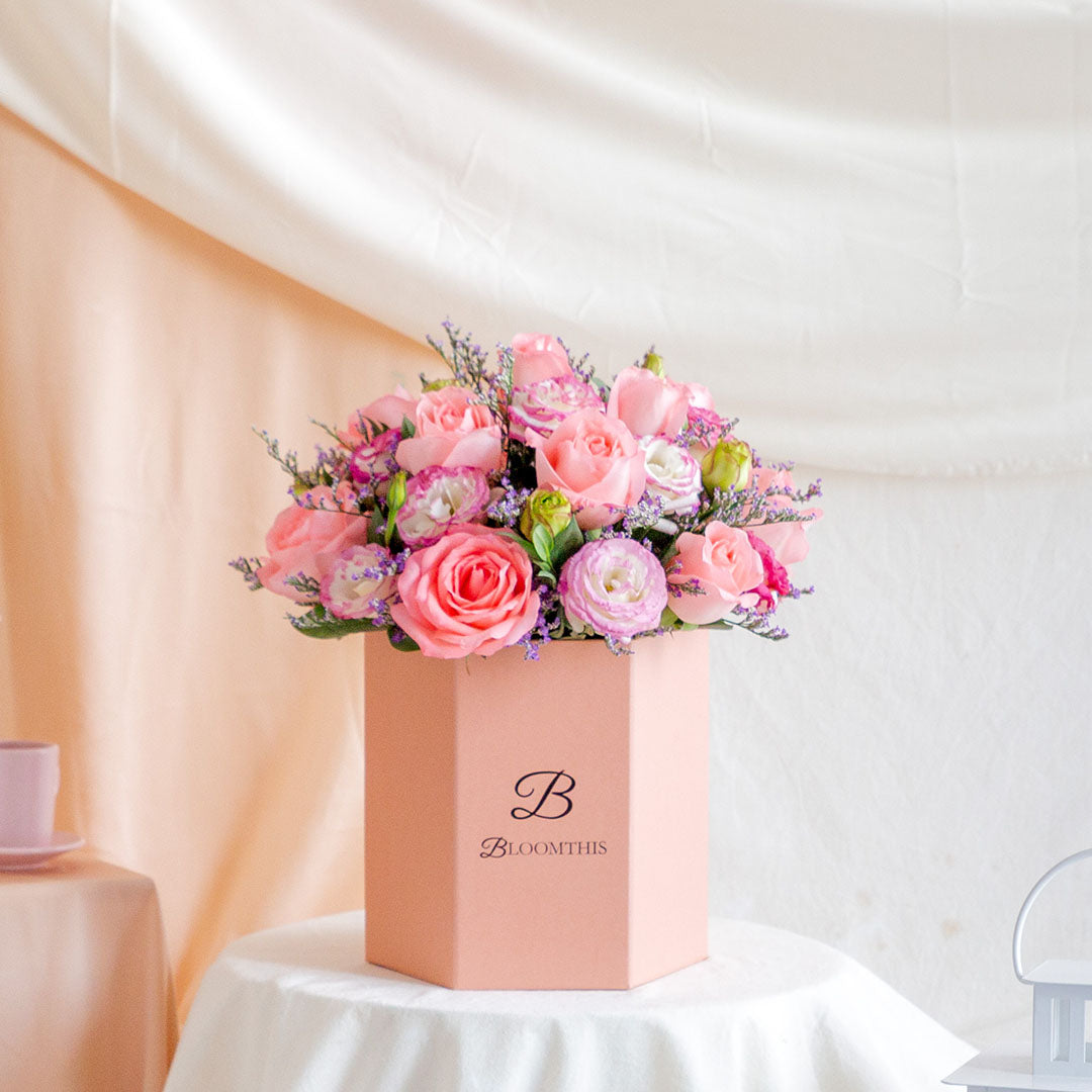 Evangeline Pink Rose Flower Box