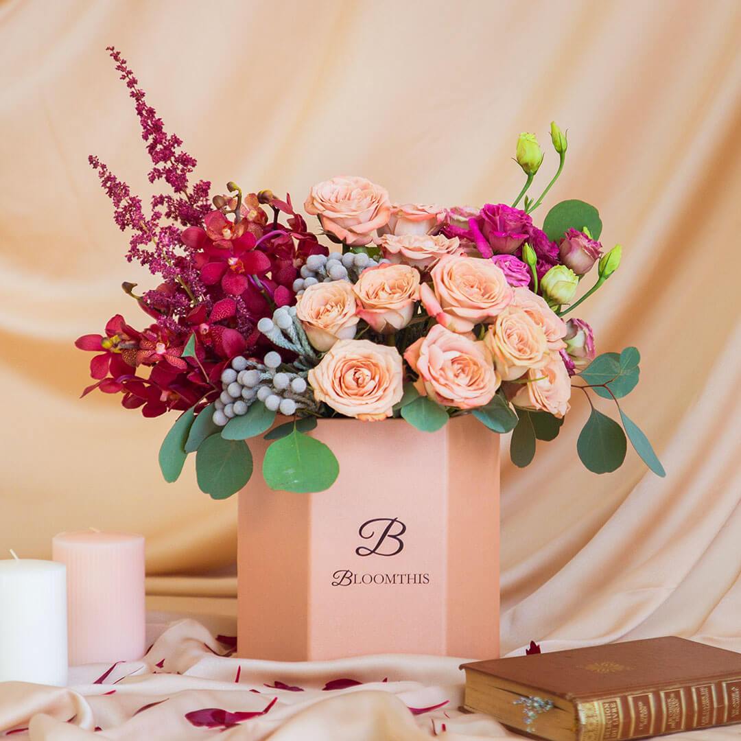 Felicity Cappuccino Rose Flower Box