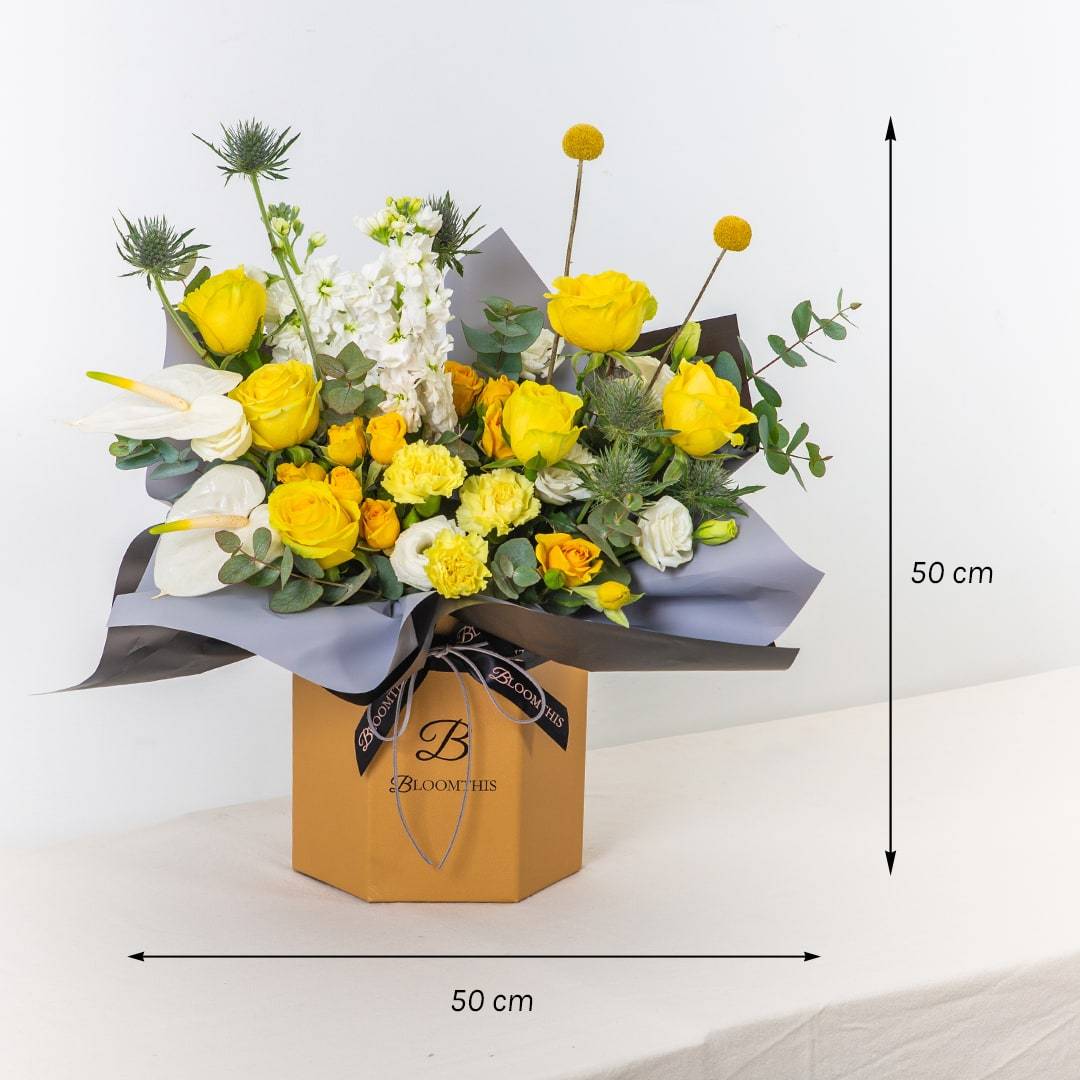 Germaine Yellow Rose Flower Box