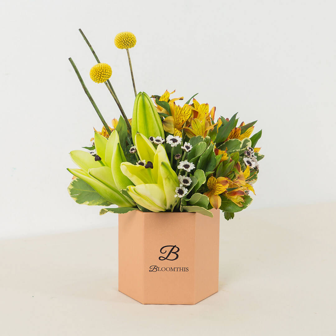 Henrietta Yellow Lily Flower Box