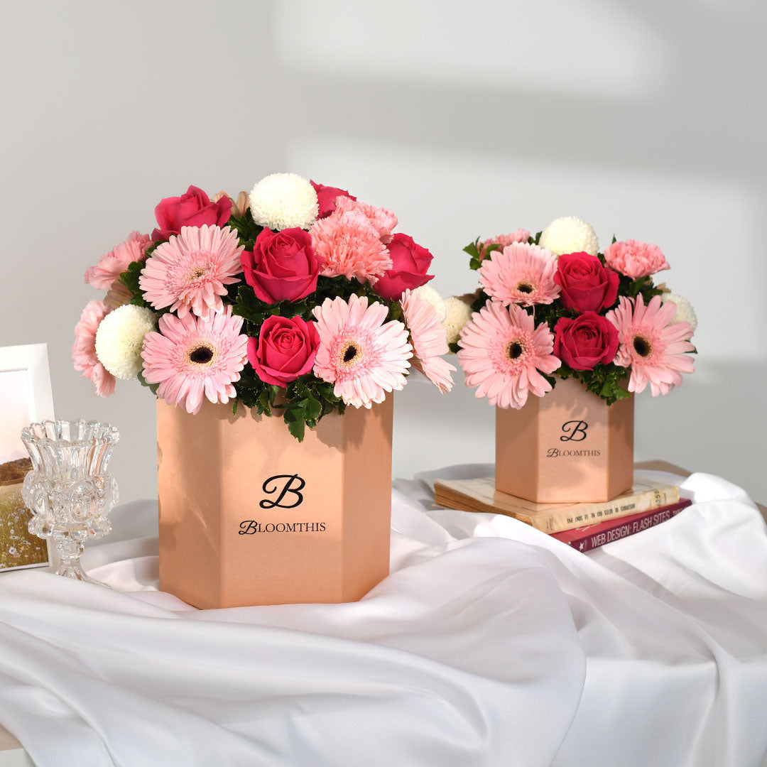 Marilyn Gerbera & Rose Flower Box (MD)