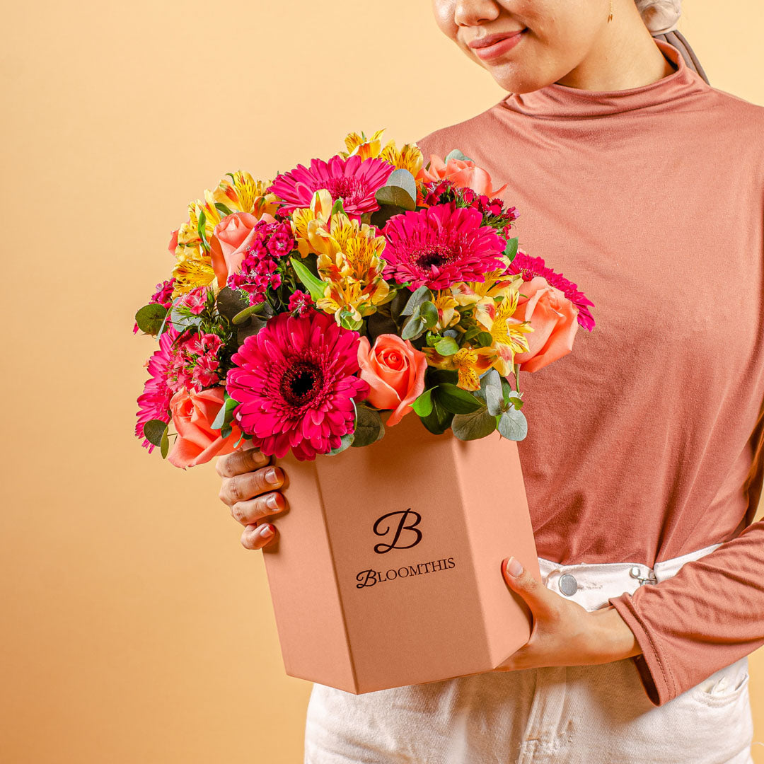 Matilda Gerbera & Rose Flower Box