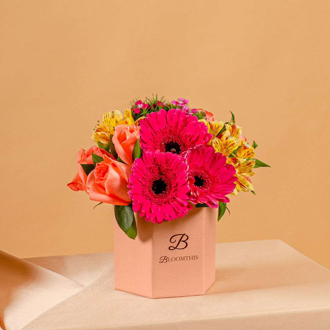 Matilda Gerbera & Rose Flower Box