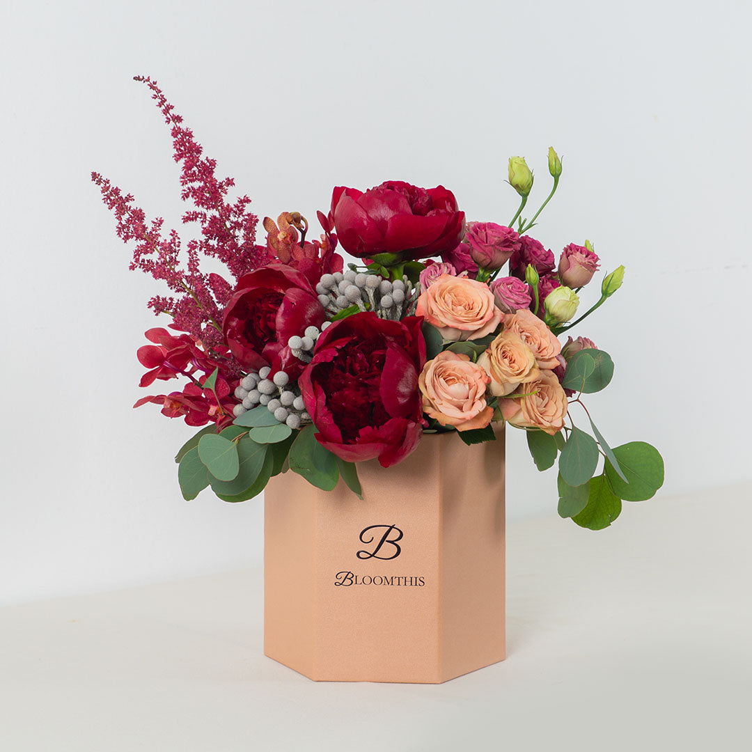 Philippina Red Peony Flower Box