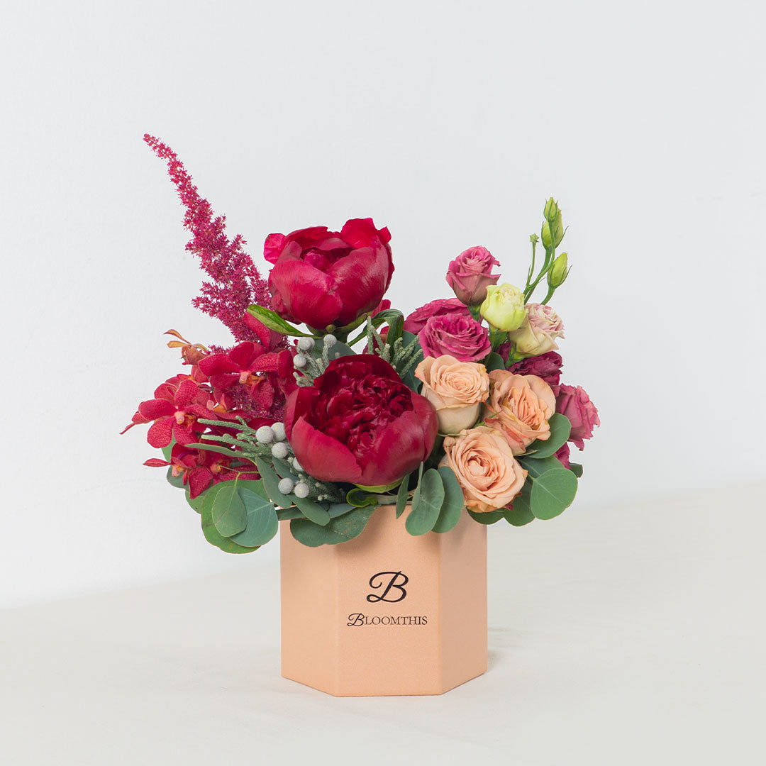 Philippina Red Peony Flower Box