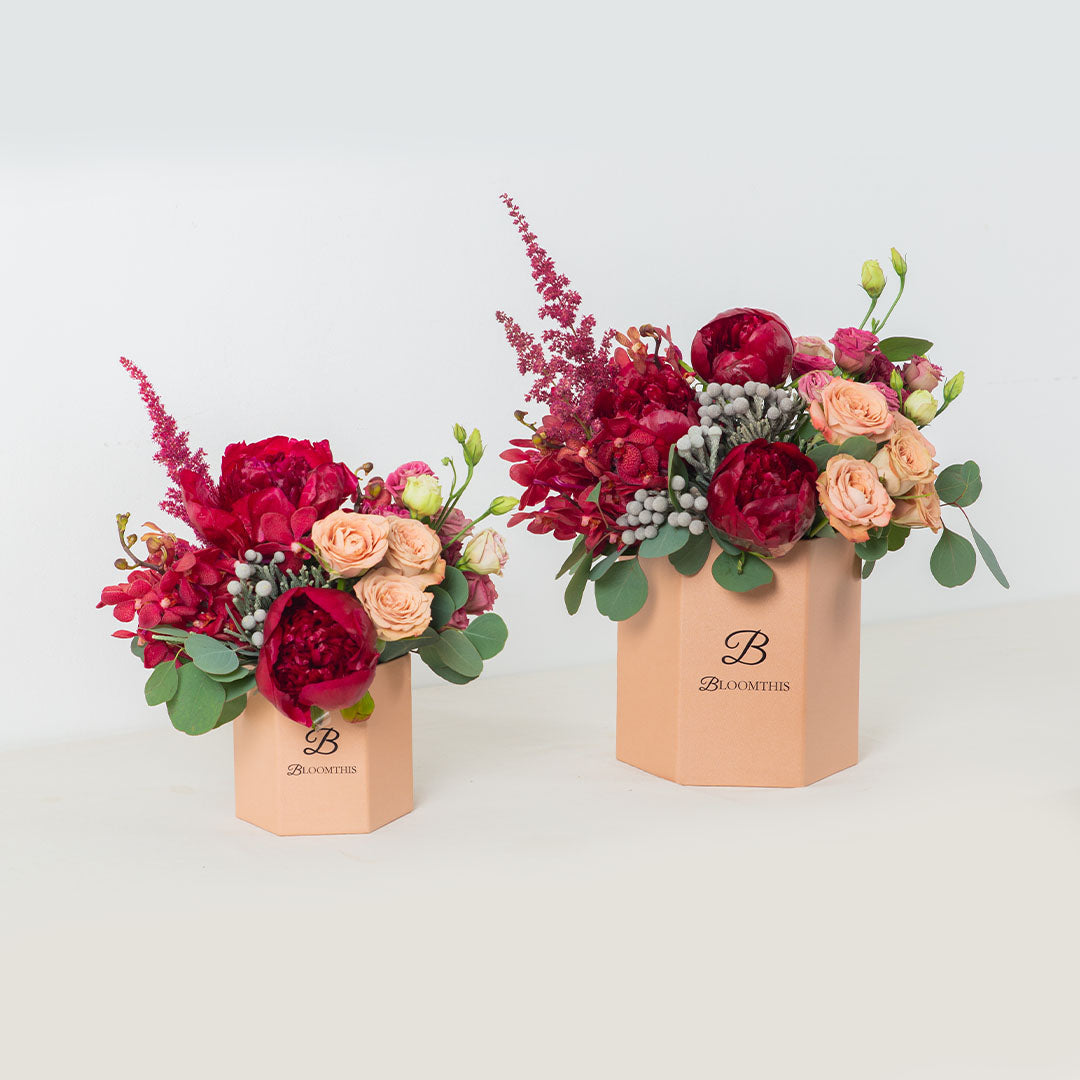 Philippina Red Peony Flower Box
