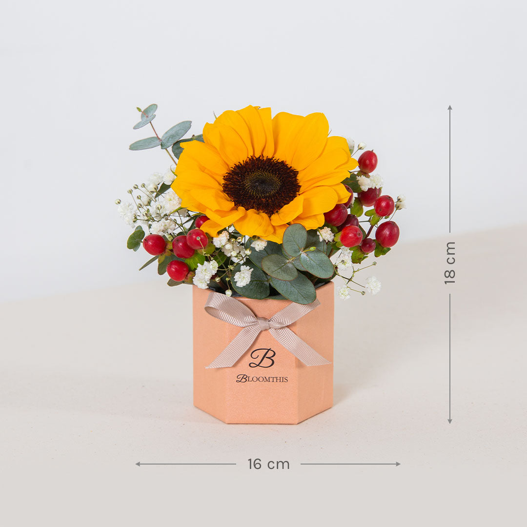 Tinkerbell Sunflower Mini Flower Box (SC)