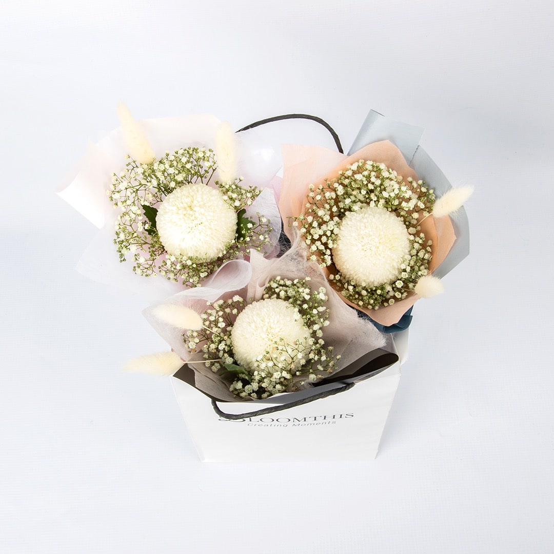 Nancy Chrysanthemum Mini Bouquet Set (3 pcs)