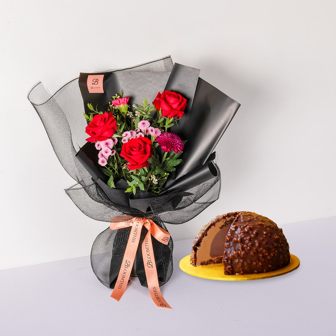 Inside Scoop Cake & Bouquet Set