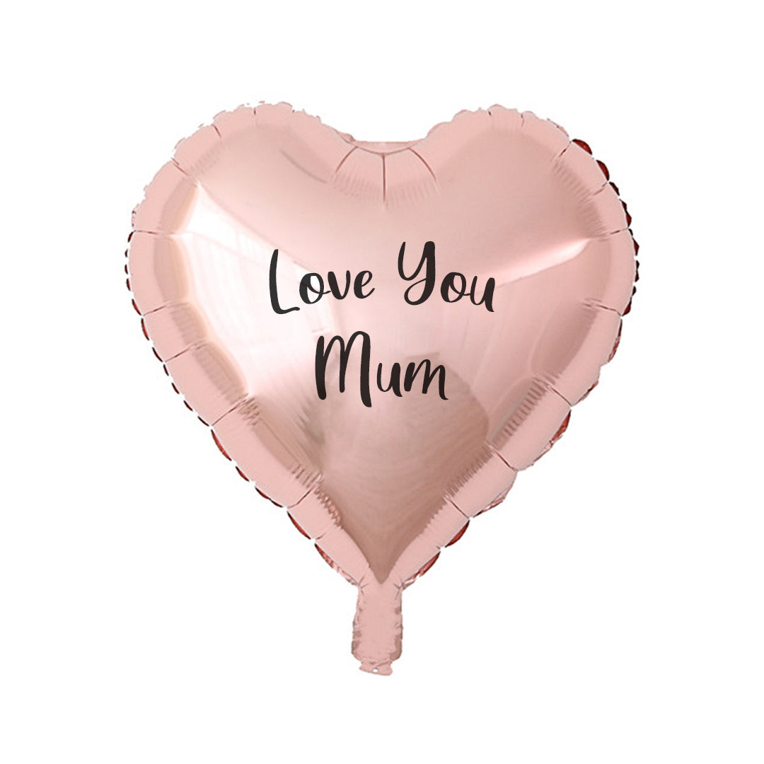 Love You Mum Rose Gold Heart Foil balloon (18 in) (MD)