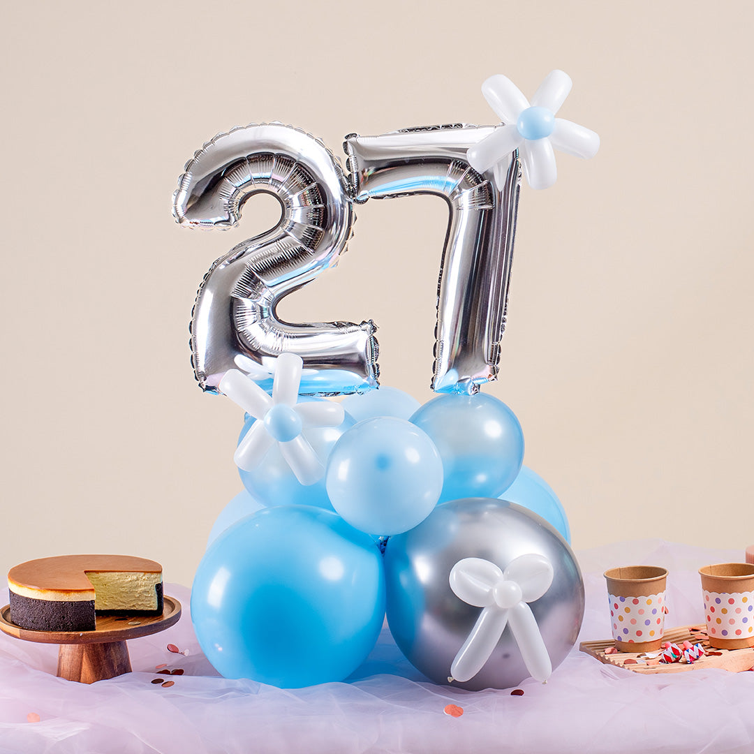 Baby Blue Mini Marquee Number Birthday Balloon