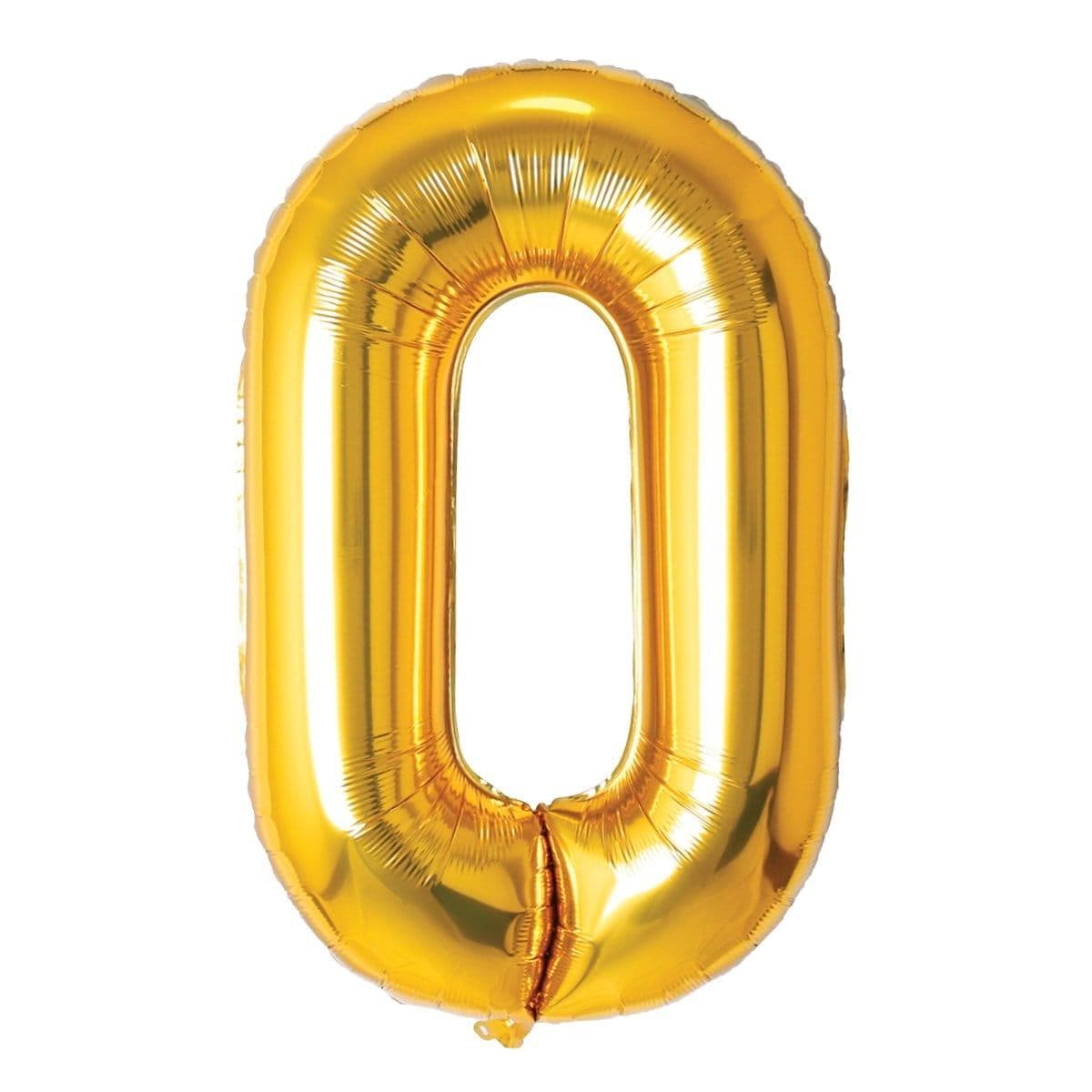 Gold Number 0 Foil Balloon (14 in)