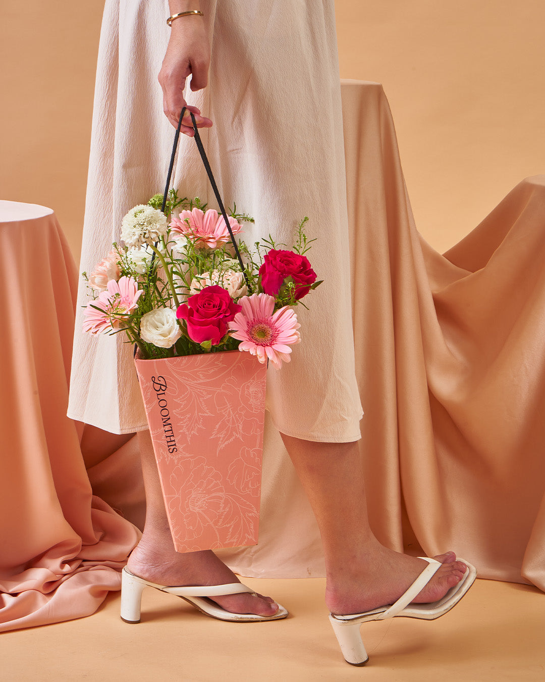 Imogen Pink Rose Mini BloomBag & Vase (MDV)