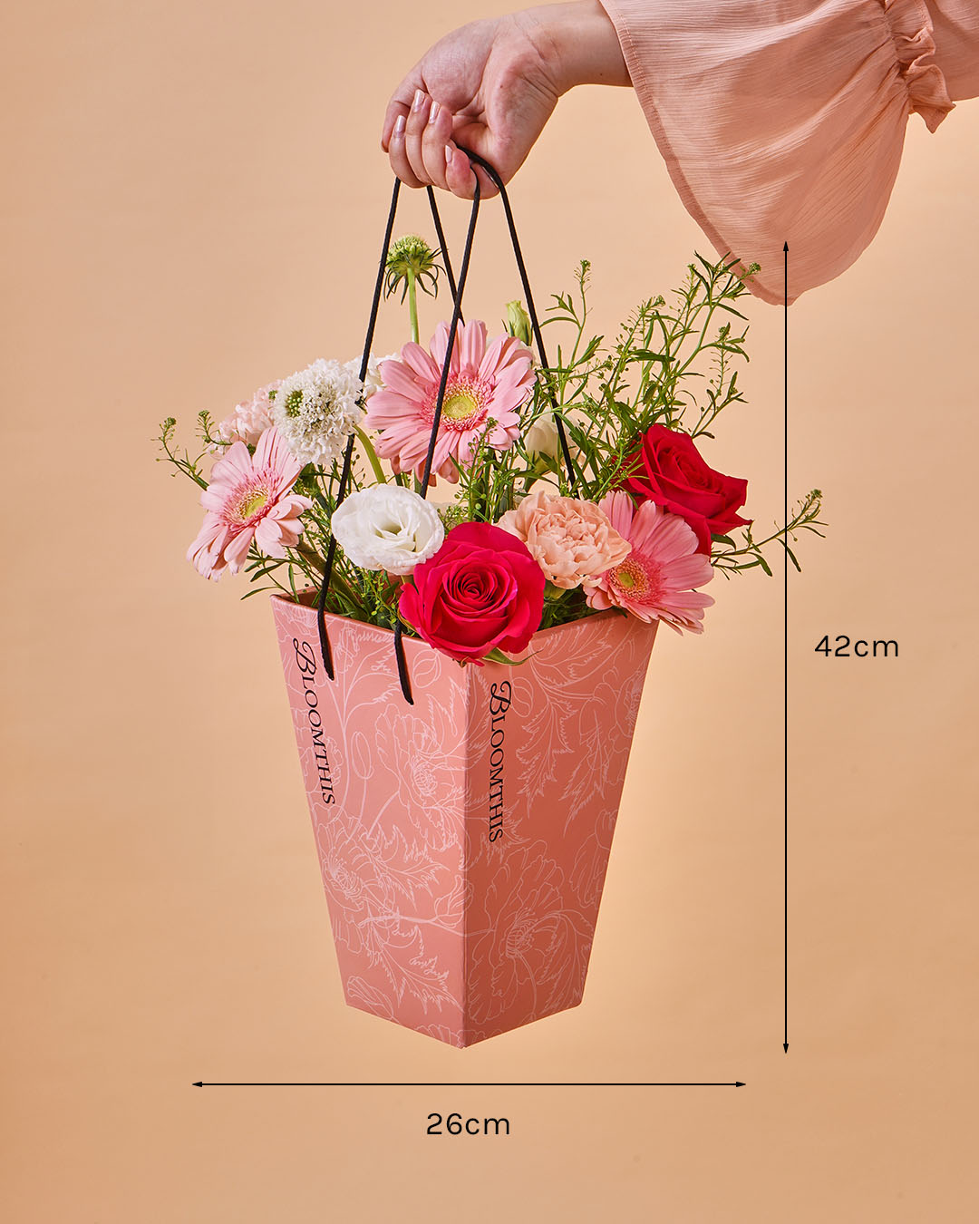 Imogen Pink Rose Mini BloomBag & Vase (MD)