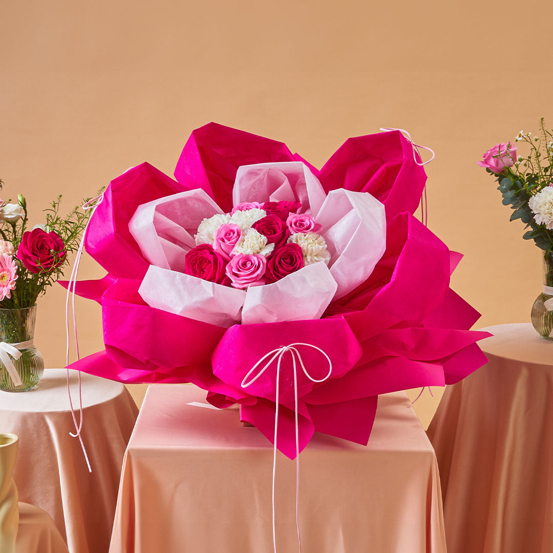 Imelda Cherry Pink Rose Petal Bouquet