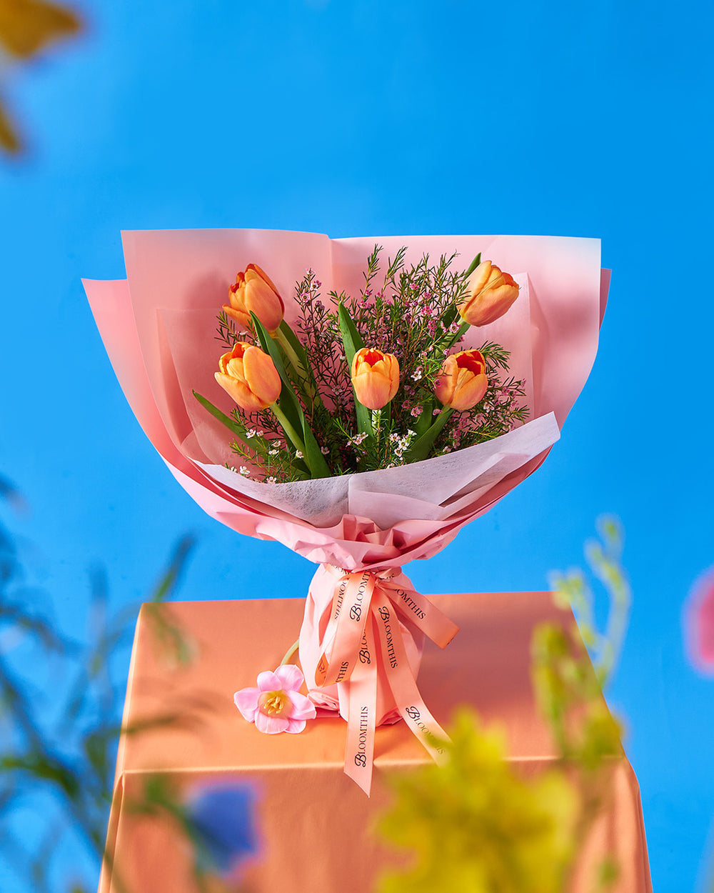 main character energy orange tulip bouquet | Free Delivery | Bloomthis