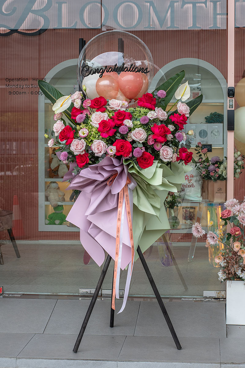 Harmony Pink Rose Grand Opening Flower Stand