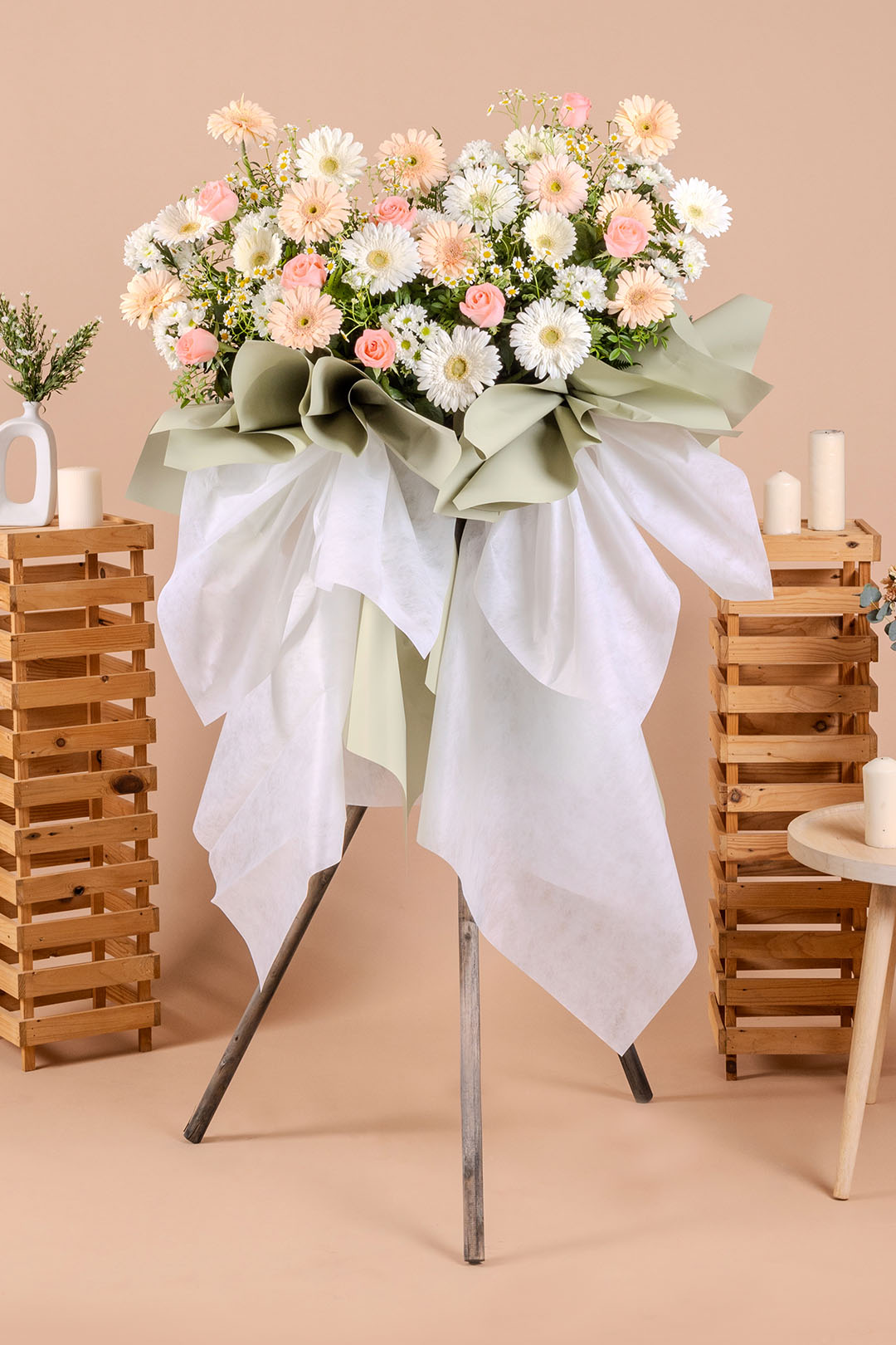 Serenity Condolence & Funeral Flower Stand | Free Delivery | Bloomthis