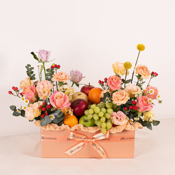 Summer Flowers & Fruit Basket