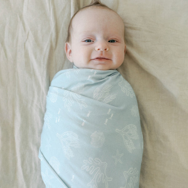 Kays+Kins Bamboo Luxe Stretch Swaddle Set (Ocean Serenity)