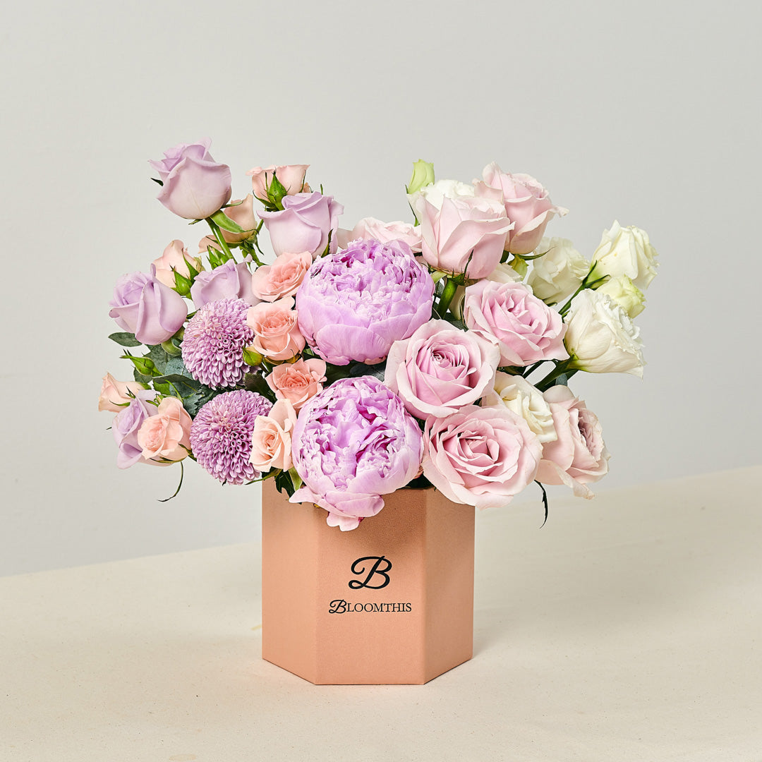 Arianna Pink Peony Flower Box