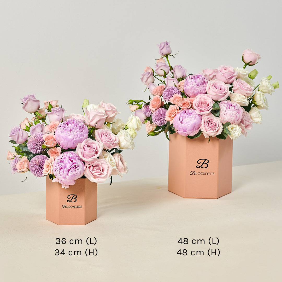 Arianna Pink Peony Flower Box